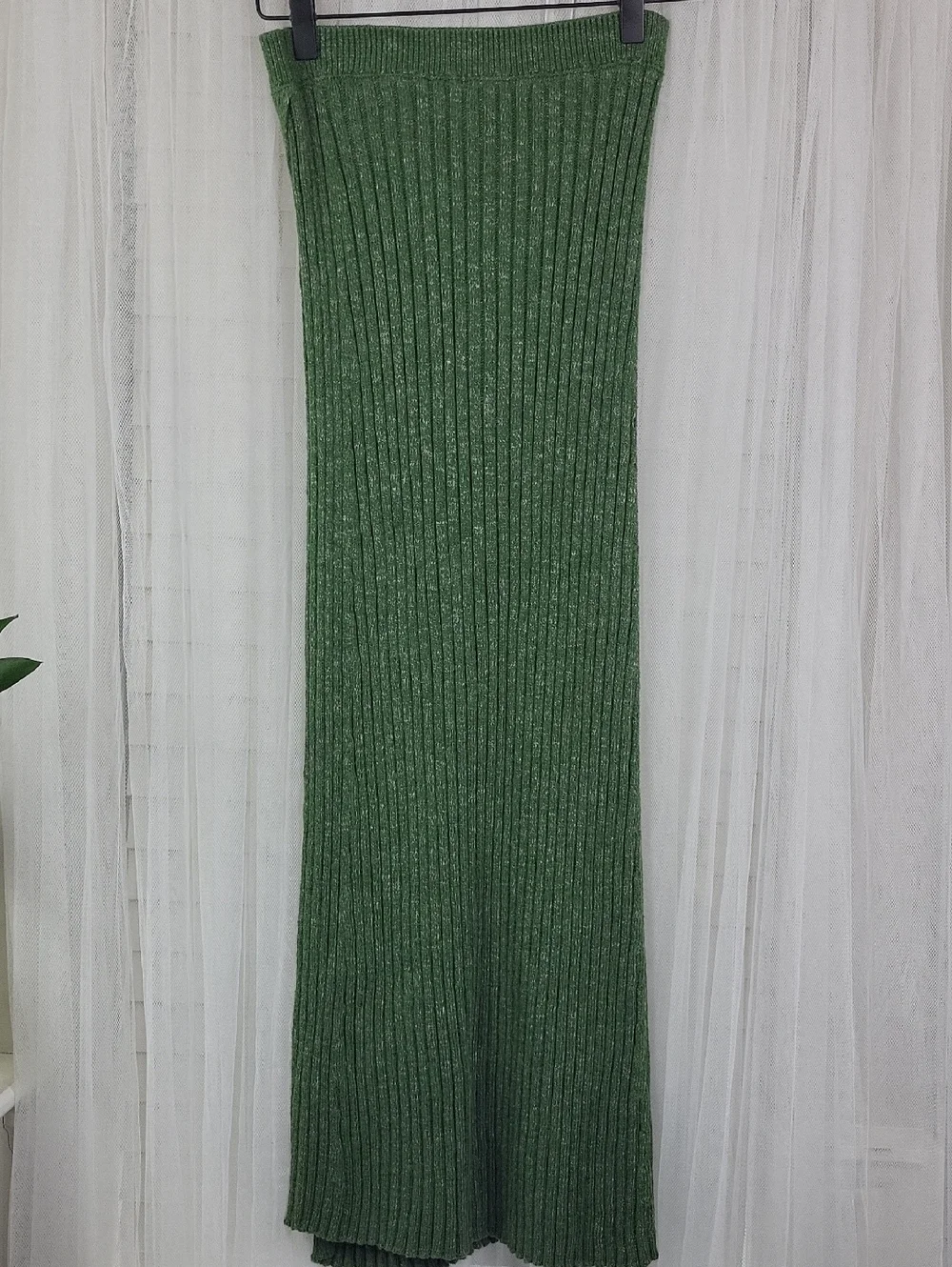 Free People Womens Ribbed Knit Maxi Skirt‎ in Forest Green. Size S